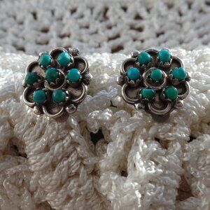 Turquoise Silver Clip-On Earrings